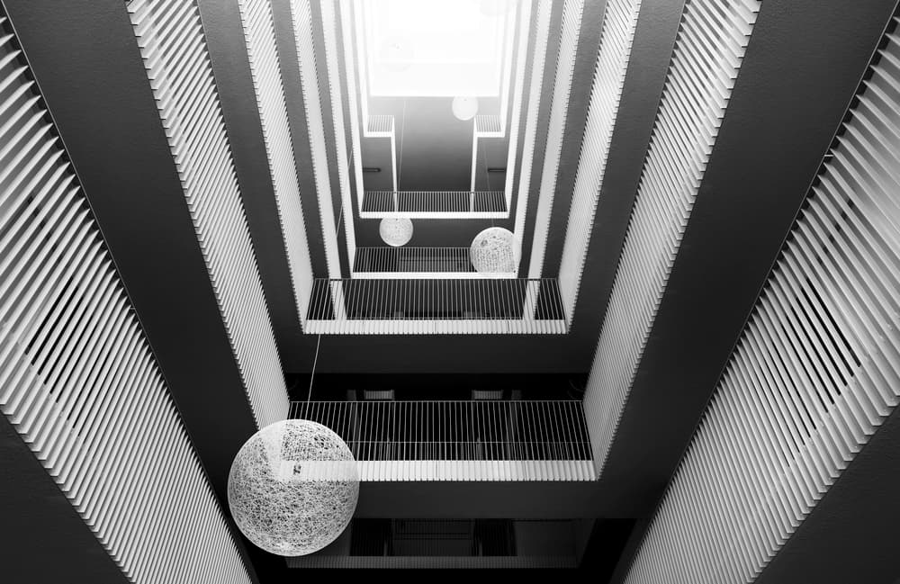 Geometric Atrium Lights by Greetje van Son — canvas wall art