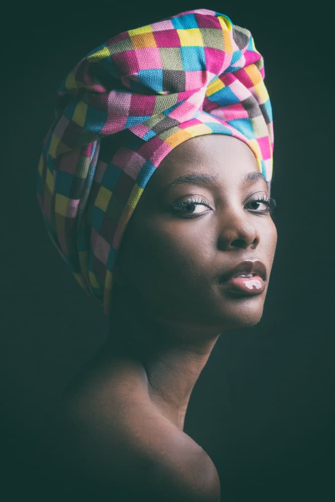 Vibrant Headwrap Portrait by Ruth Franke — canvas wall art