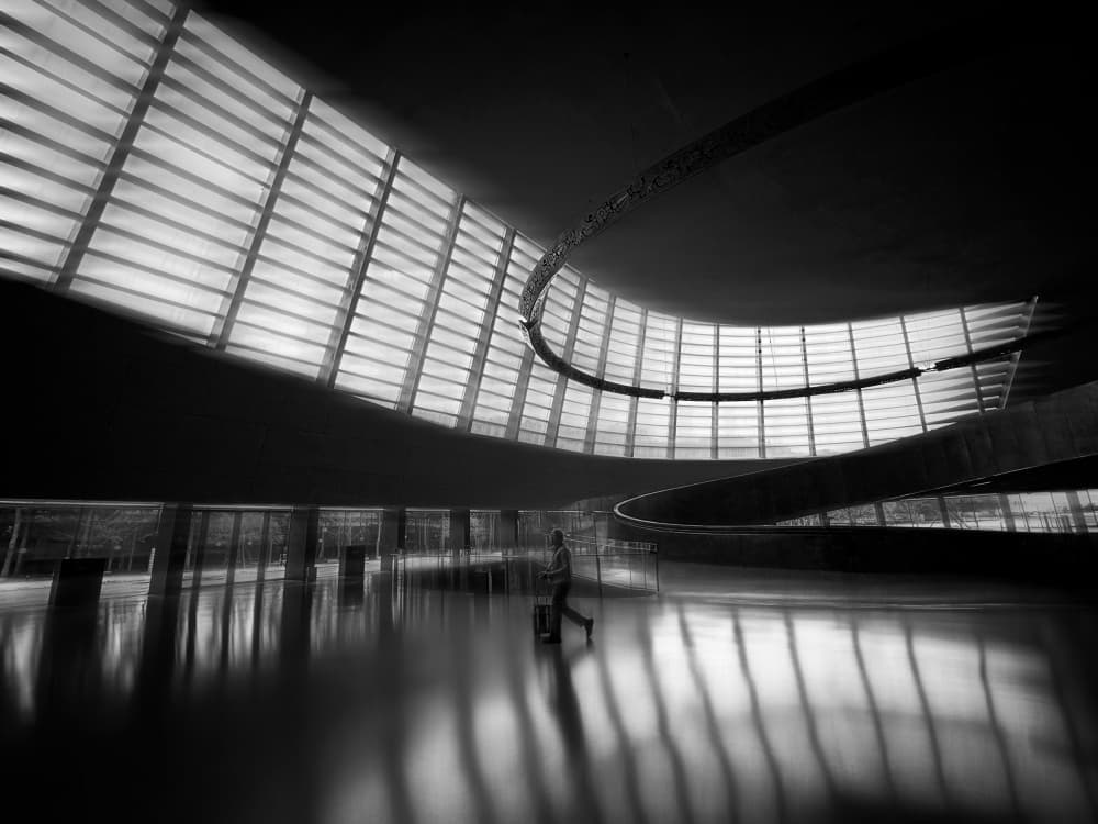 Modern Curves Solitary Figure by Irene Wu — canvas wall art