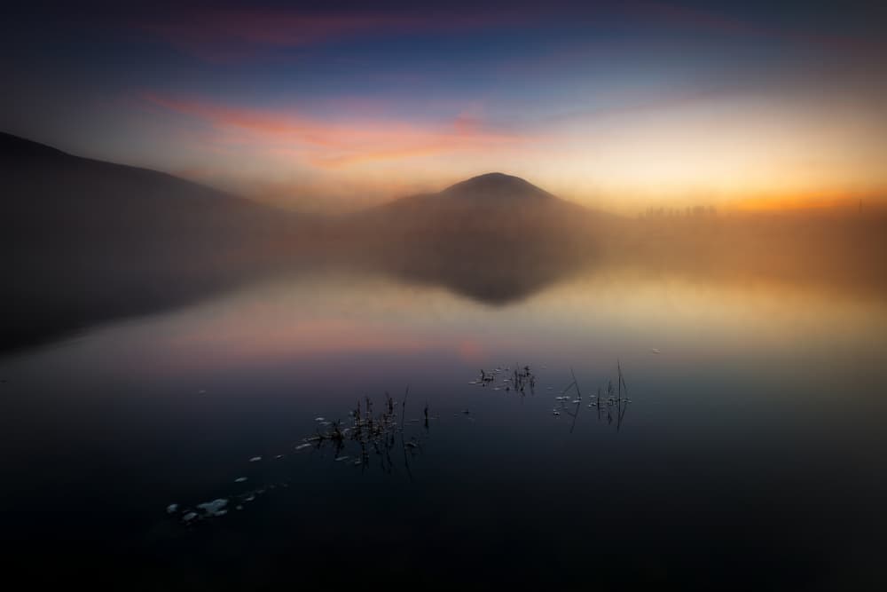 Misty Mountain Lake by Fernando Molina — canvas wall art
