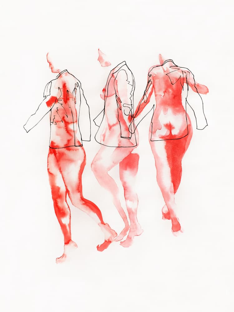 Abstract Red Figures by Joshua Hoskins — canvas wall art