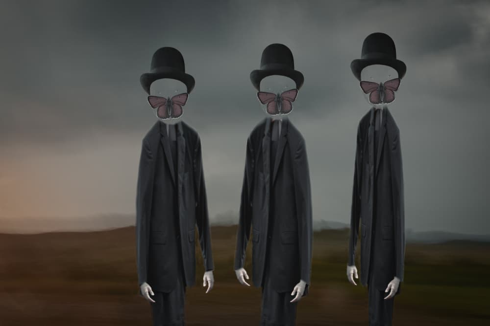 Three Surreal Gentlemen by Rachel Pansky — canvas wall art