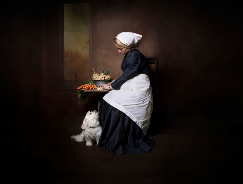 Peasant Woman and Dog by Carola Kayen-Mouthaan — canvas wall art