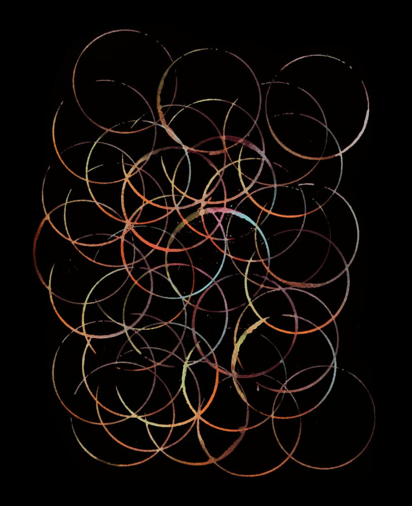 Overlapping Colorful Circles by Florent Bodart — canvas wall art