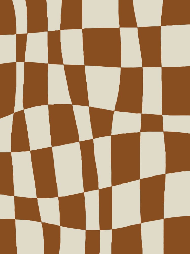 Wavy Brown Checkerboard by Miho Art Studio — canvas wall art
