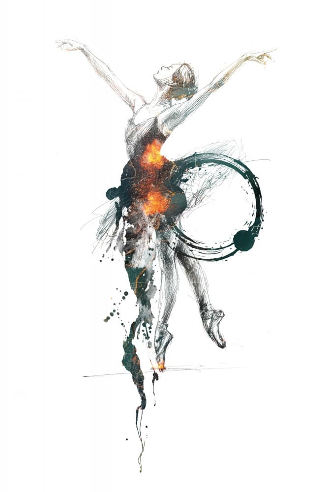 Graceful Ballerina In Motion by Rafal Kulik — canvas wall art