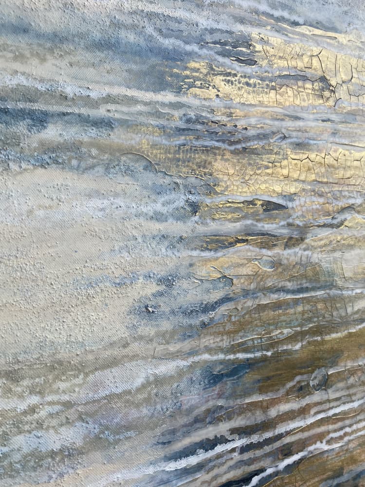 Shimmering Gold Layers by Gabriela Aleksandra Szuba — canvas wall art