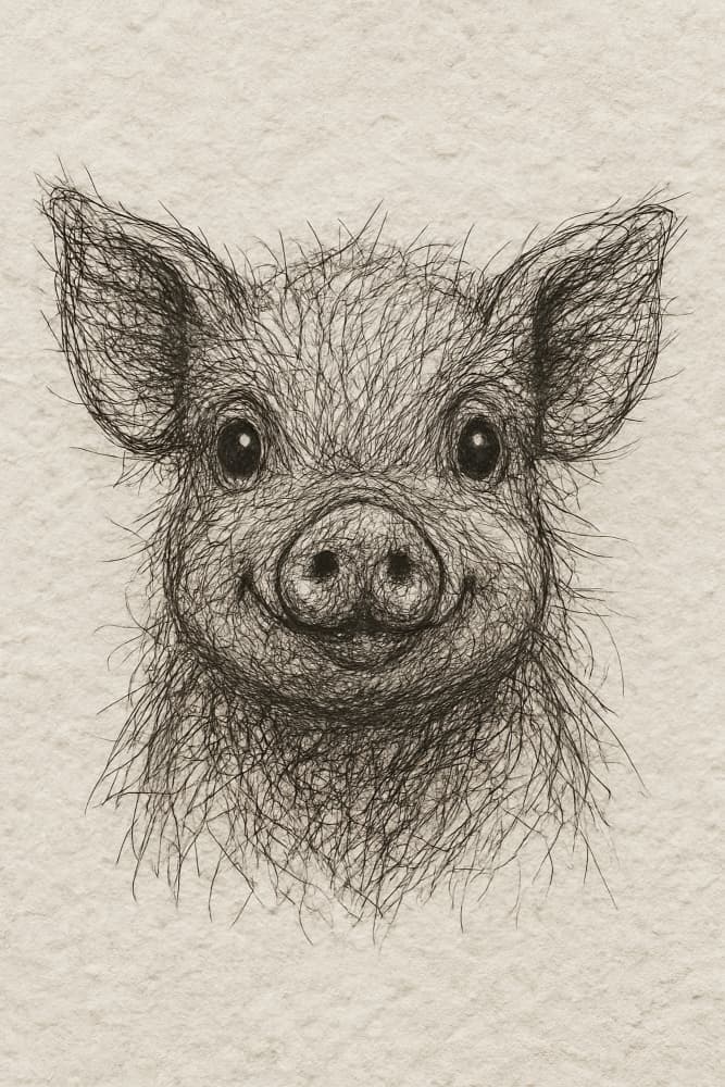 Happy Little Piglet by Natalie Bruns — canvas wall art