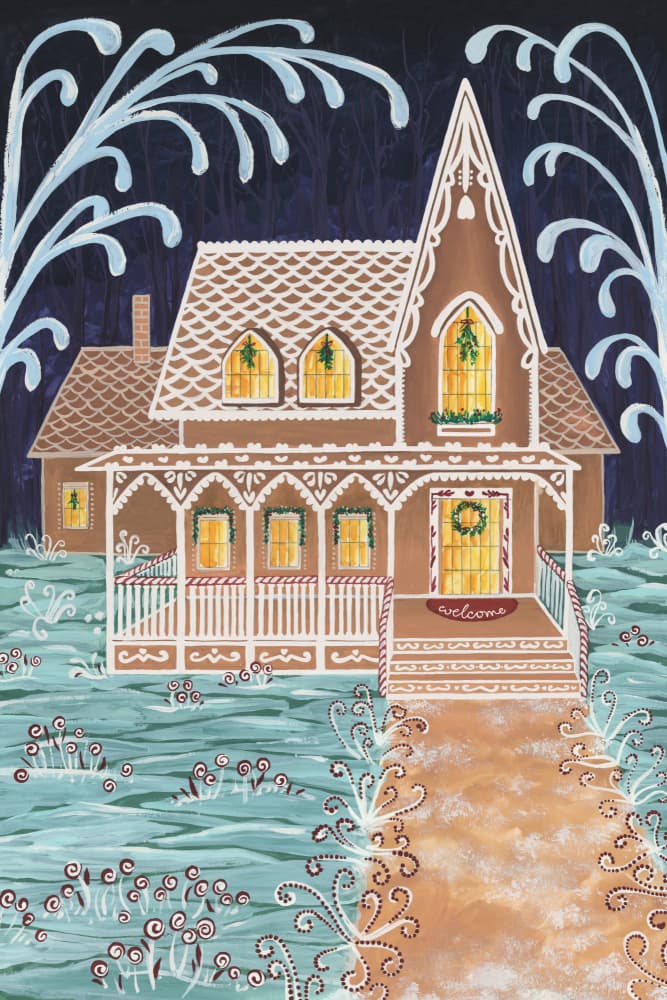 Sweet Gingerbread House by Rosana Laiz Blursbyai — canvas wall art