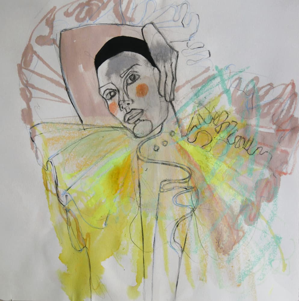 Expressive Woman Portrait by Doris Schmitz — canvas wall art