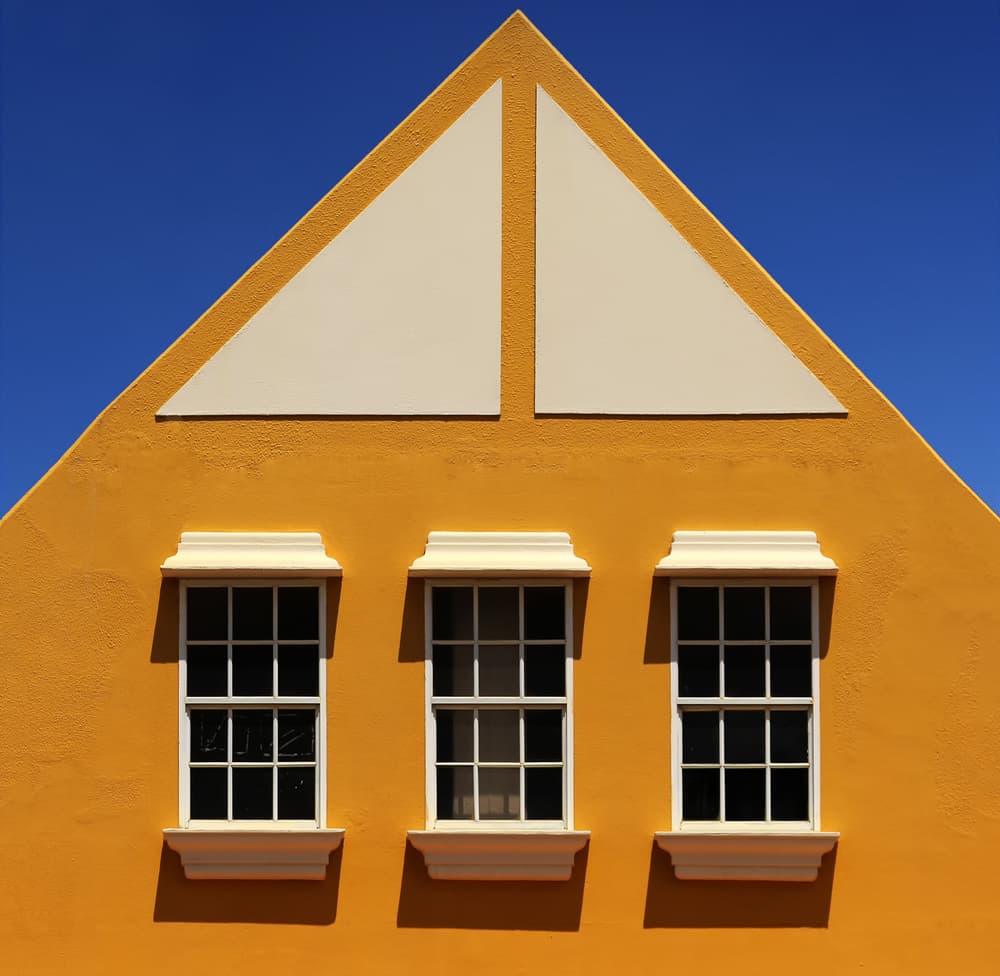 Sunny Yellow Architecture by Hans-Wolfgang Hawerkamp — canvas wall art