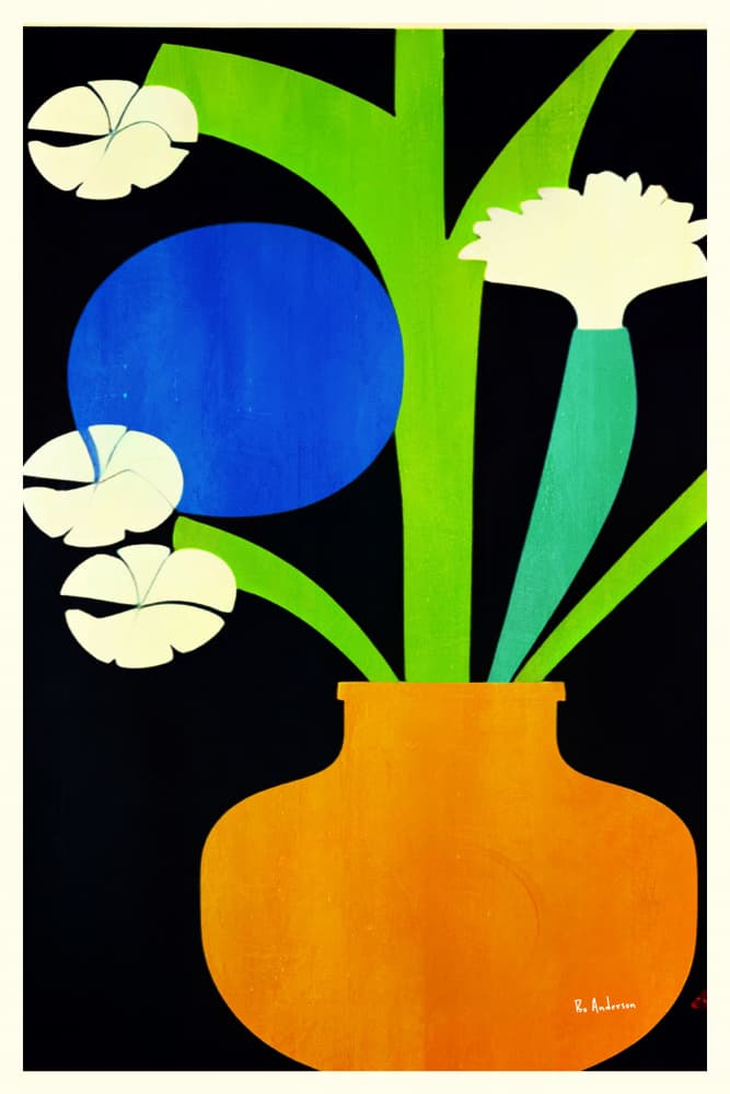 Modern Floral Vase by Bo Anderson — canvas wall art