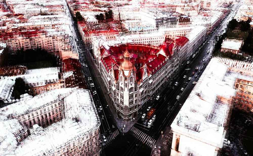 Urban Flatiron Building by Carmine Chiriacò — canvas wall art