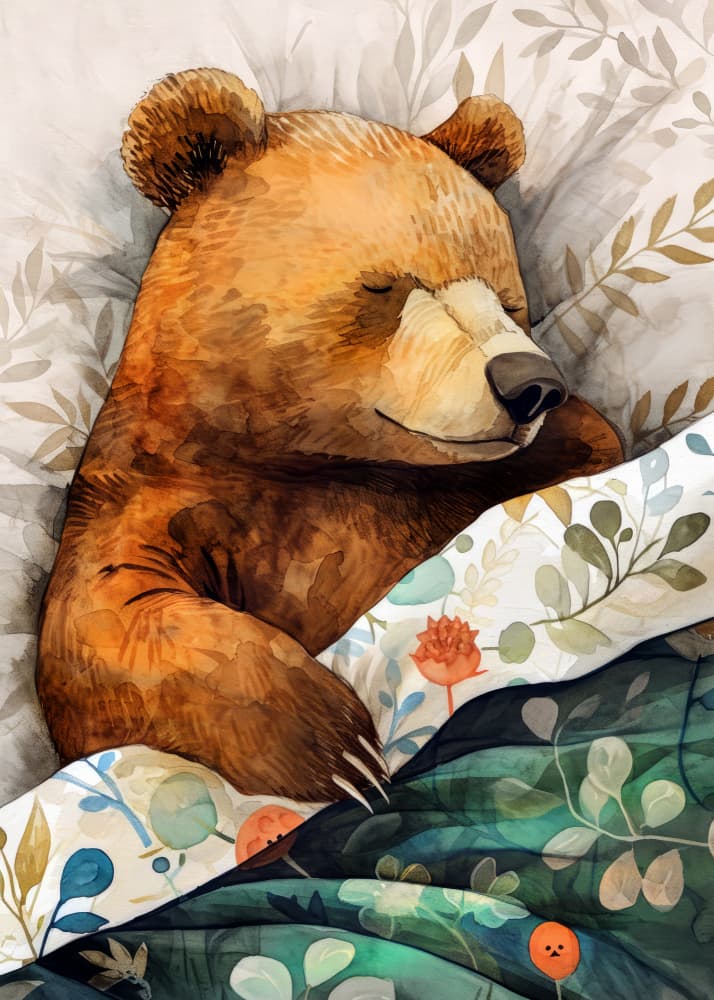 Cozy Bear Dreams by Justyna Jaszke — canvas wall art