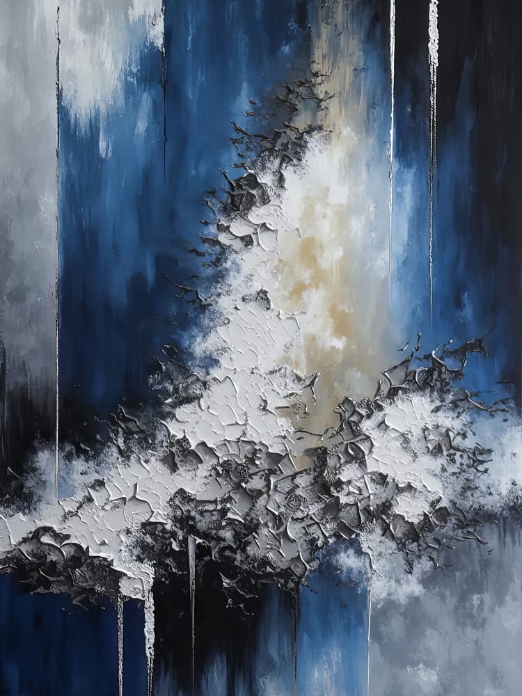 Blue Ice Abstraction by Bilge Paksoylu — canvas wall art