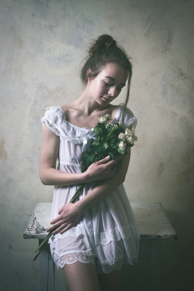 Quiet Moment with Roses by Ruth Franke — canvas wall art