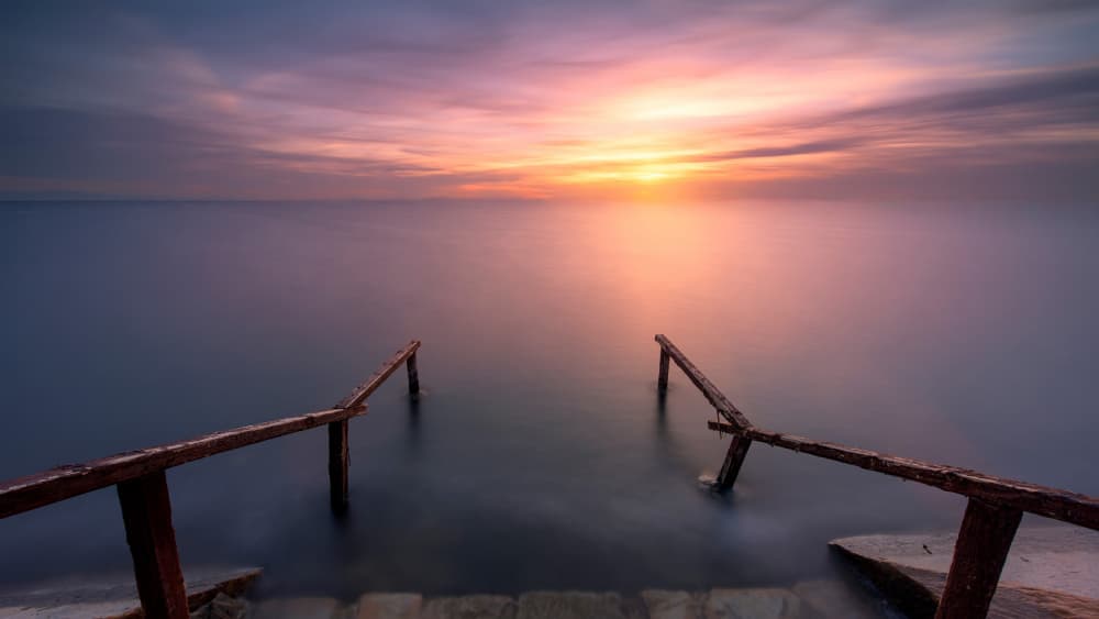 Sunset Steps to Water by Jose Antonio Triviño Sanchez — canvas wall art