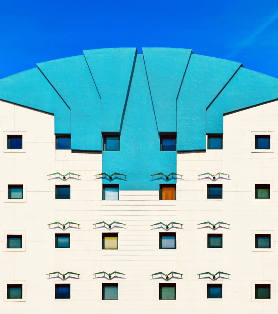 Geometric Blue Architecture by Arnon Orbach — canvas wall art