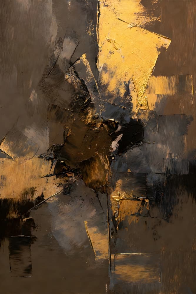 Abstract Gold Fusion by Miguel Bruzual — canvas wall art