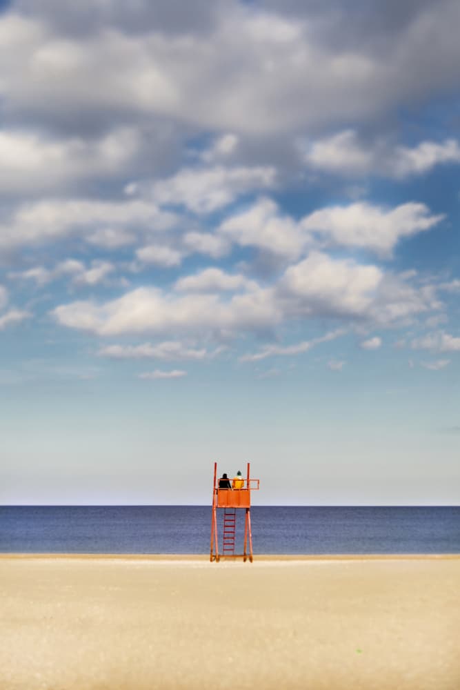 Coastal Lifeguard Tower by Marius Cinteza — canvas wall art