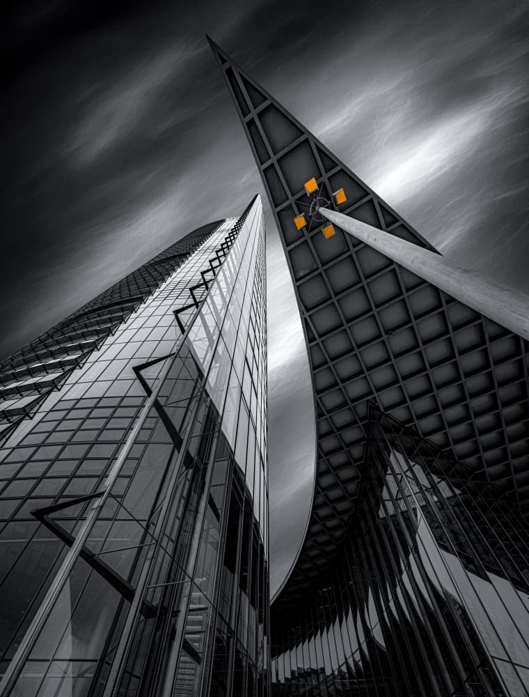 Orange Urban Ascent by Roland M Schwerdtfeger — canvas wall art