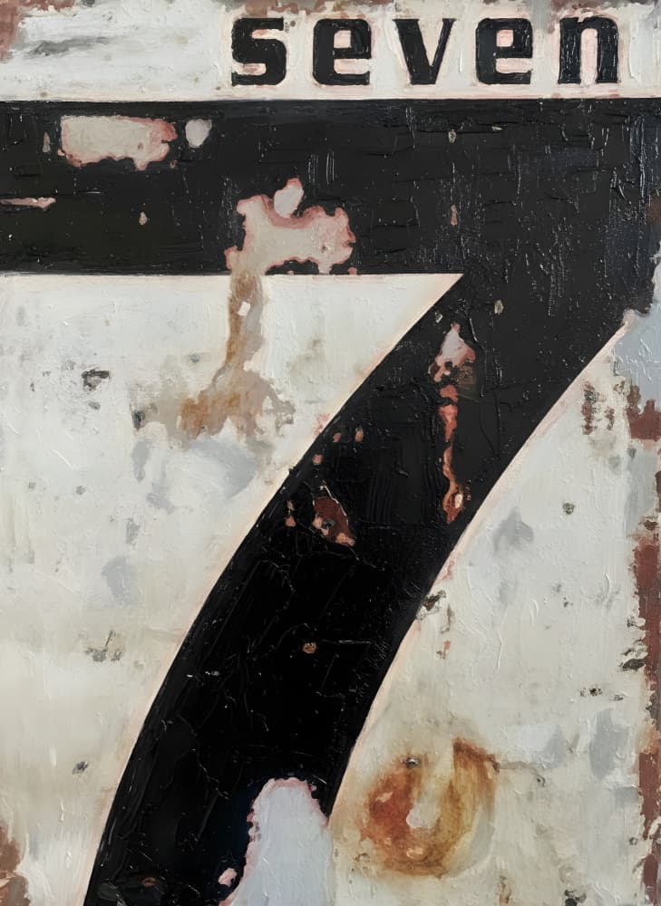 Distressed Number Seven by HUGO — canvas wall art