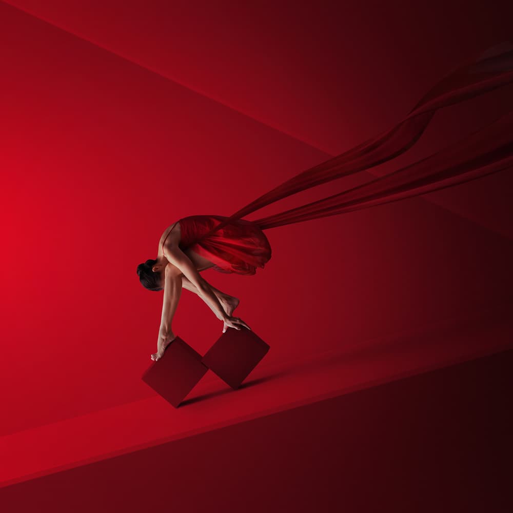 Elegant Red Balance by hardibudi — canvas wall art