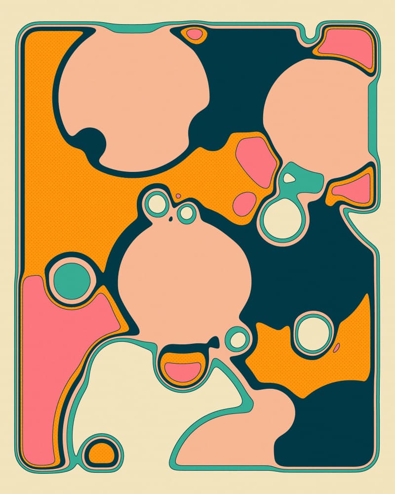 Peach Teal Fluid Abstract by Jazzberry Blue — canvas wall art