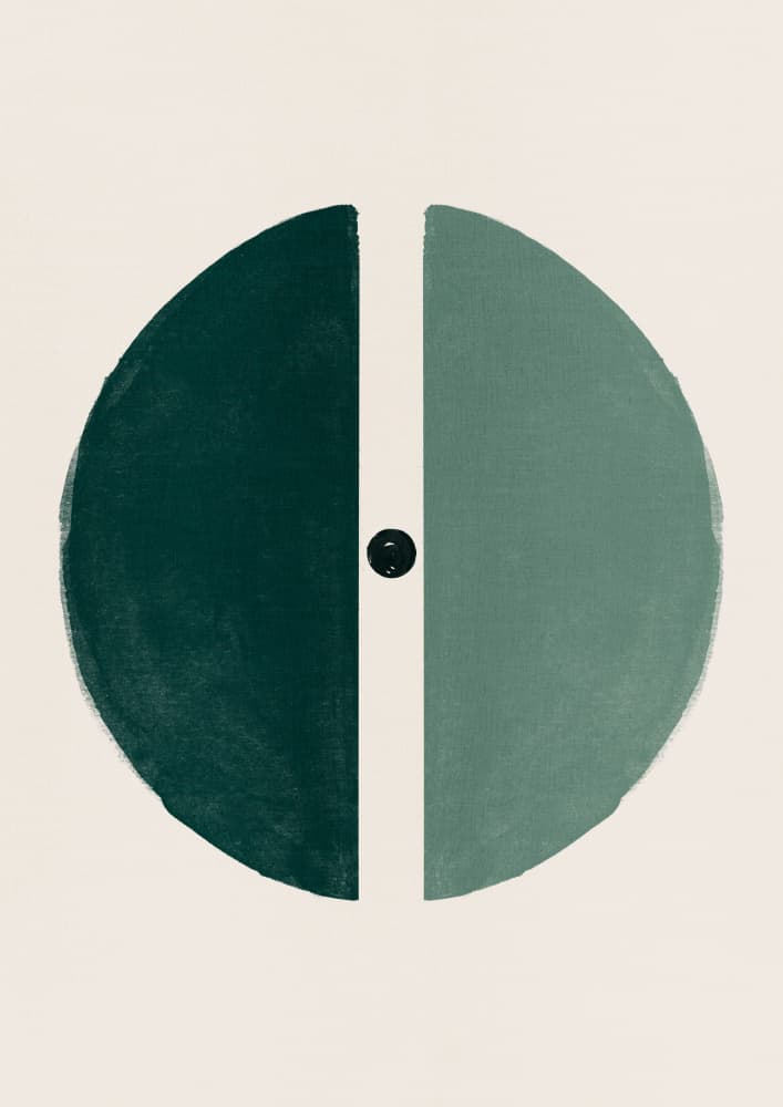 Green Split Circle by Ema Paraschiv — canvas wall art