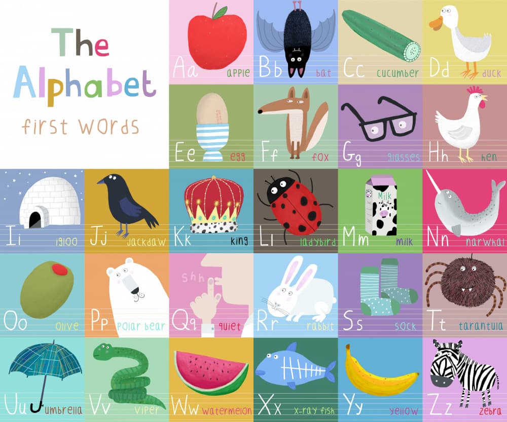 Playful Alphabet Learning Chart by Carla Daly — canvas wall art