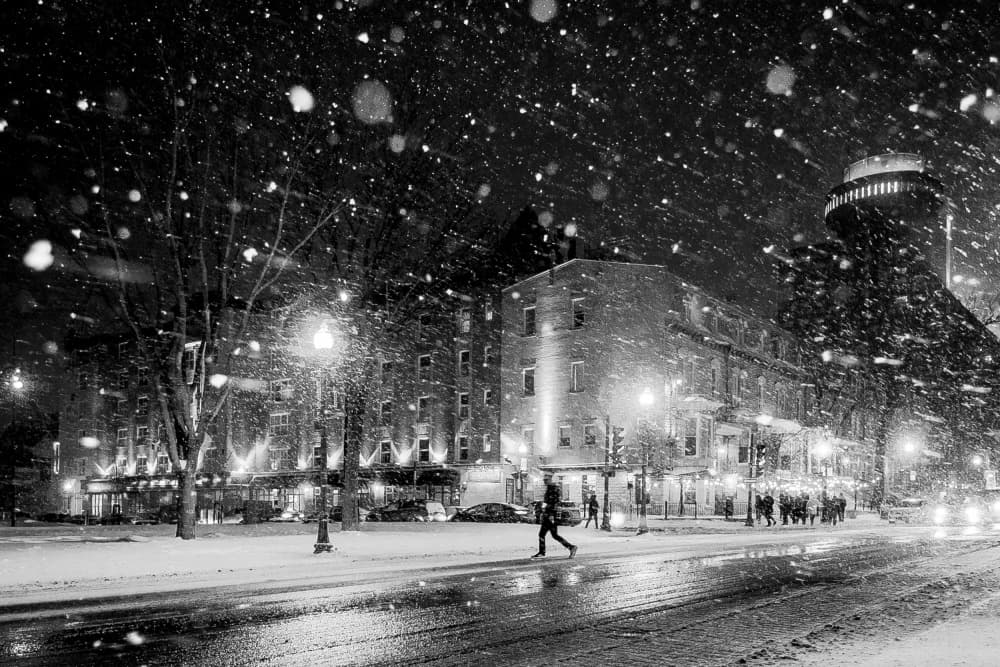 Snowy City Night by Michiko Ôtomo — canvas wall art