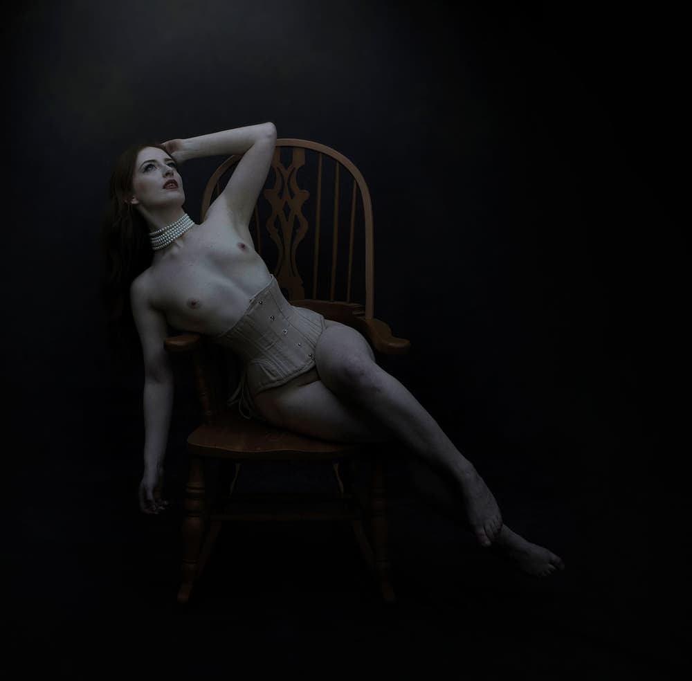 Moody Corset Portrait by kenp — canvas wall art