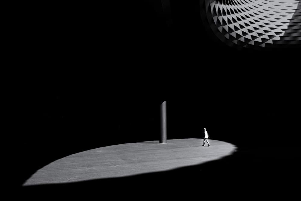 Lone Figure Spotlight by Rolf Endermann — canvas wall art