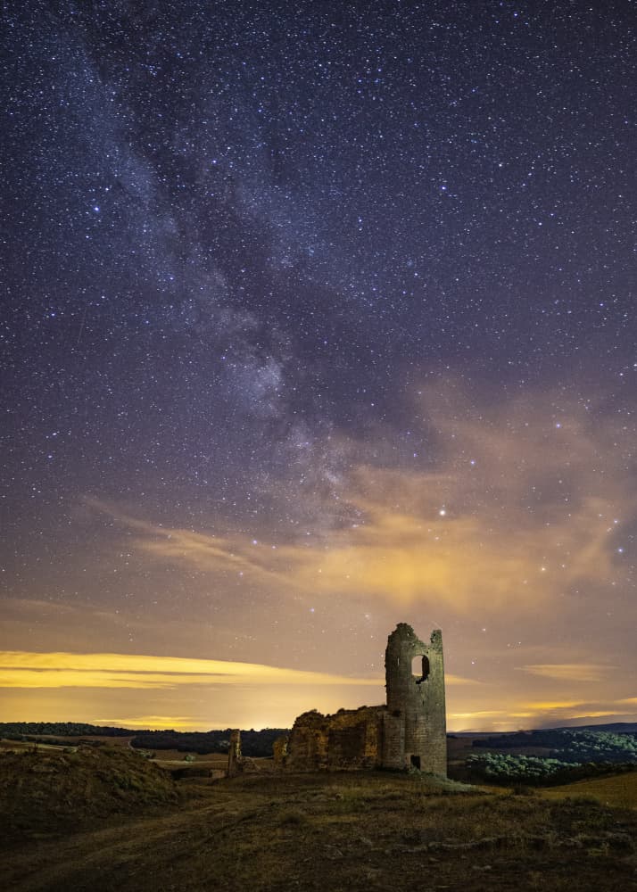 Milky Way Over Ancient Ruins by JUAN CARLOS HERVÁS MARTÍNEZ — canvas wall art