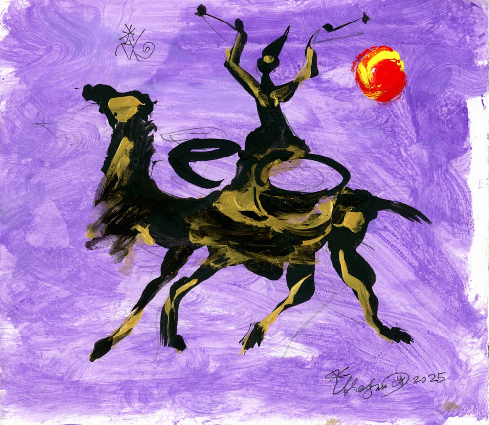 Abstract Rider's Dance by Kanat Ibragimov — canvas wall art