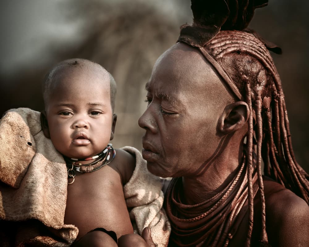 Himba Mother and Child by Tori E Bohn — canvas wall art