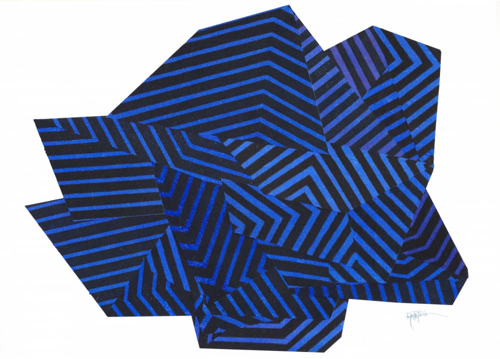 Abstract Blue Stripes by Paulina Vårregn — canvas wall art