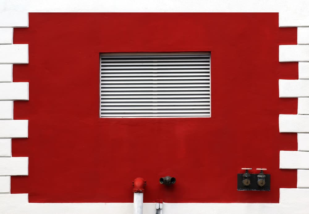 Red Wall Vent by Hans-Wolfgang Hawerkamp — canvas wall art