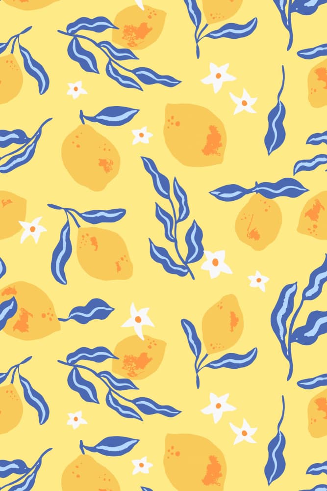 Vibrant Lemon Pattern by Karen Menzenbach — canvas wall art