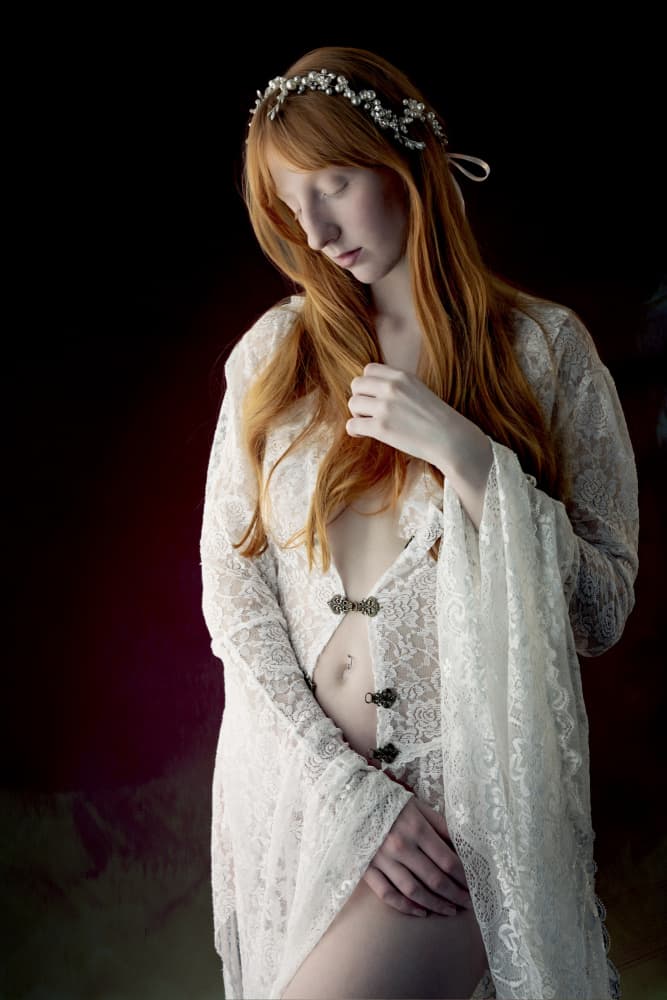 Ethereal Lace Portrait by Jan Slotboom — canvas wall art