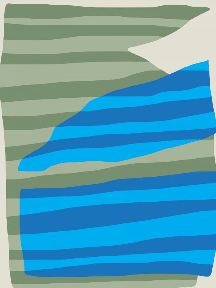 Abstract Blue Green Layers by Little Dean — canvas wall art