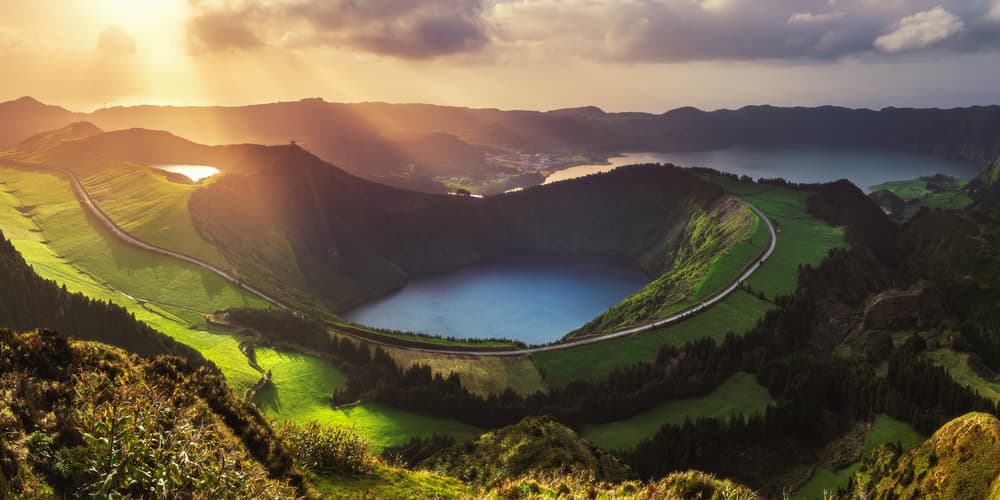 Golden Volcanic Landscape by Jean Claude Castor — canvas wall art