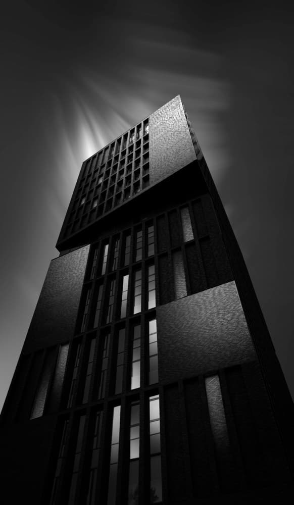 Geometric City Tower by Larry Deng APA — canvas wall art