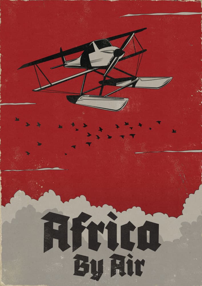 Vintage Africa Air Travel by Nicholas — canvas wall art
