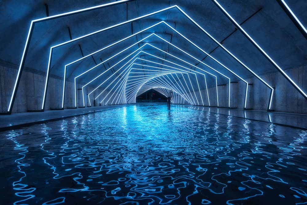 Electric Blue Pathway by Mei Xu — canvas wall art