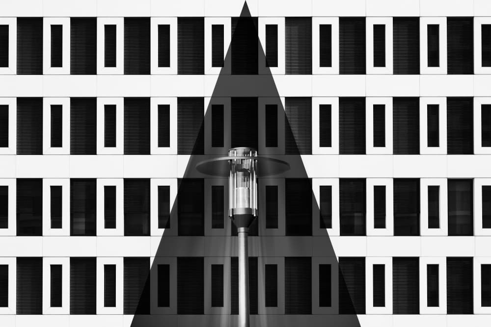 Triangular Lamp Shadow by Hans-Wolfgang Hawerkamp — canvas wall art