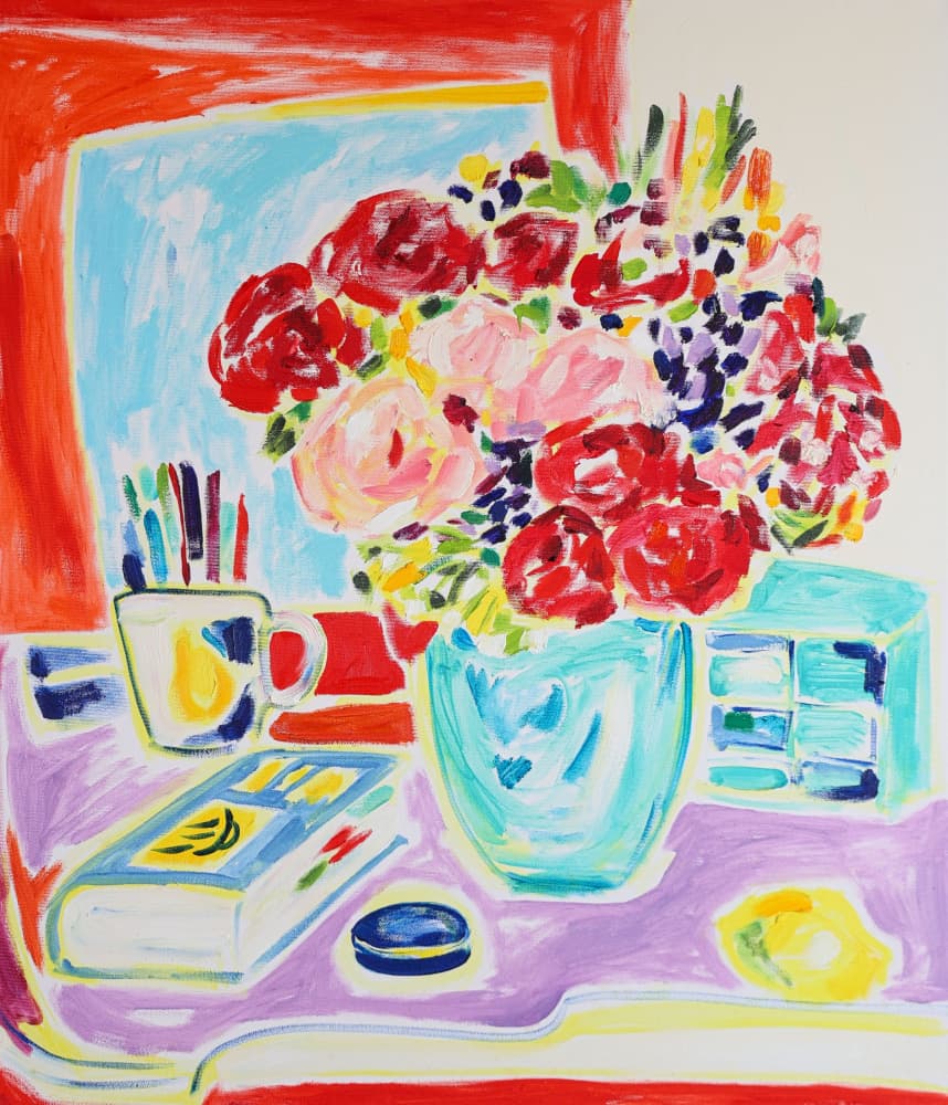Vibrant Floral Arrangement by Tamara Jare — canvas wall art