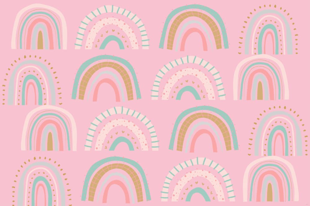 Sweet Boho Rainbow Pattern by Sue Skellern — canvas wall art