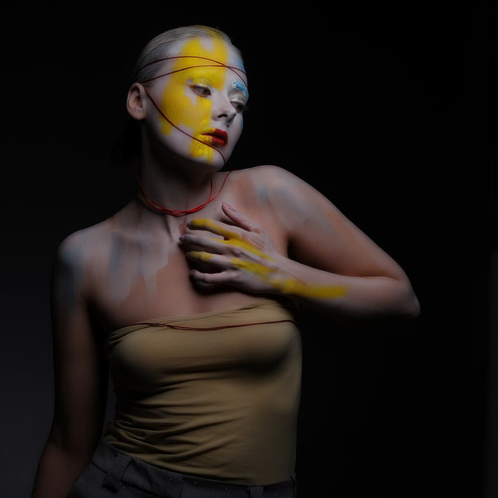 Artistic Face Paint Portrait by Itzik Rabinovitz — canvas wall art
