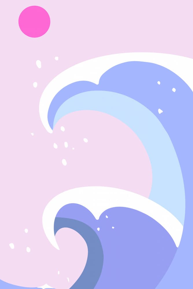 Pink Sun and Pastel Waves by jay stanley — canvas wall art